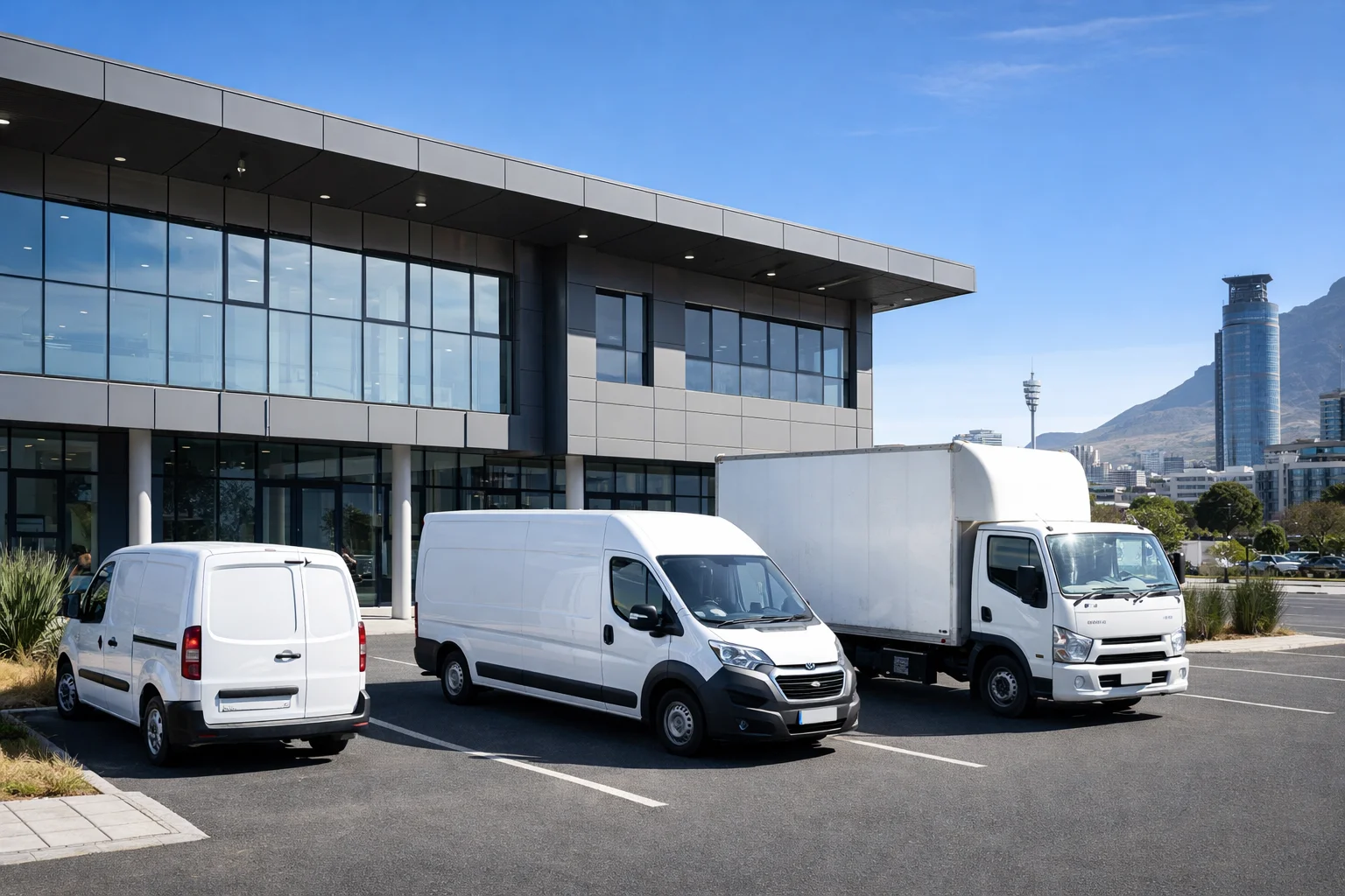 ICExpress company headquarters with delivery vehicles